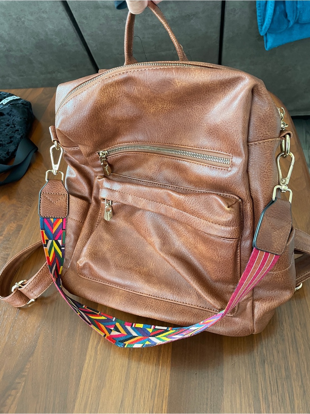 Cognac Backpack Tote